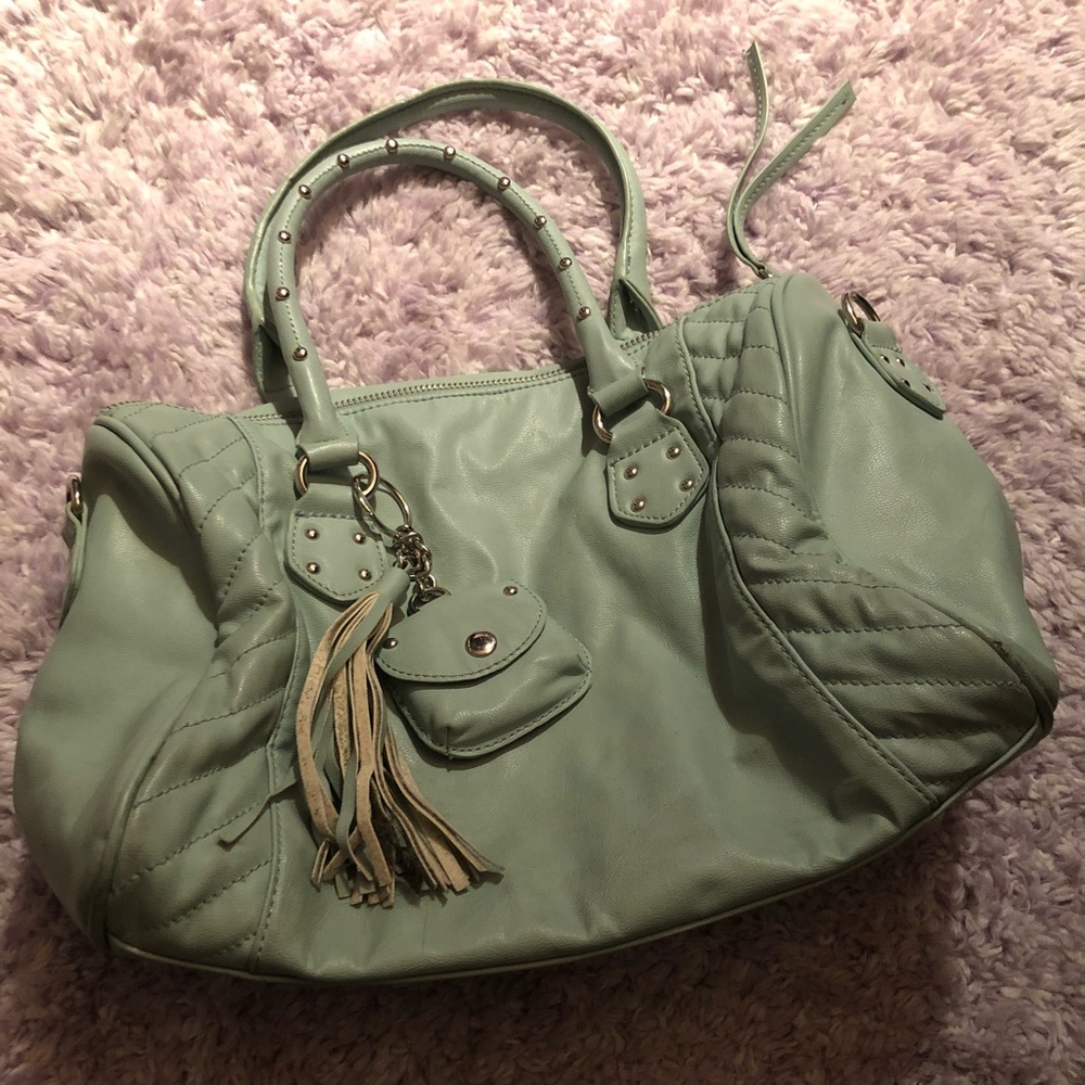 Charming Charlie Teal Handbag Tassels & Coin Purse